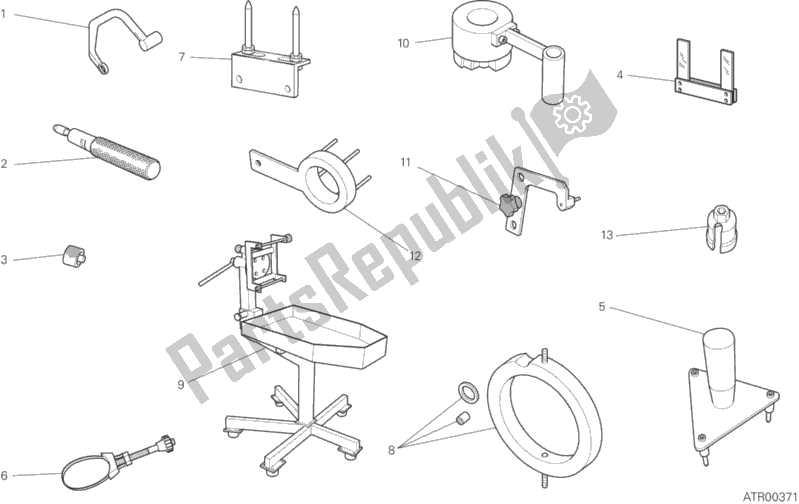 All parts for the 001 - Workshop Service Tools, Engine of the Ducati Diavel Xdiavel S USA 1260 2019